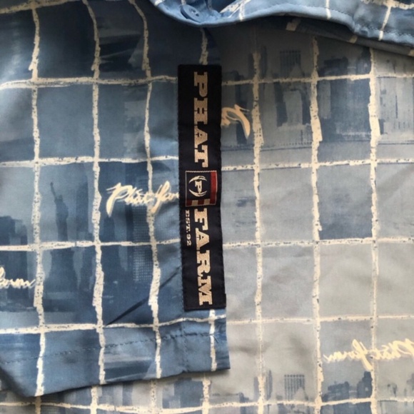 Phat Farm Blue Grid Pattern Shirt - Picture 9 of 10
